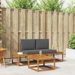 vidaXL Ensemble de canapés d'extérieur avec coussin 3 Pièces Naturel