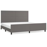 vidaXL Cadre de lit sans matelas gris 200x200 cm similicuir