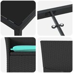 vidaXL Ensemble table et chaises avec coussin 5 Pièces Noir Rotin PE