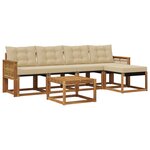 vidaXL Ensemble de canapés d'extérieur 6 pc Naturel et Beige
