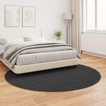 vidaXL Tapis en Fourrure Synthétique de Lapin Olite Noir Ø 200 cm