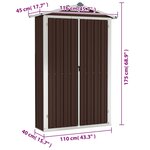 vidaXL Abri de jardin Marron 116x45x175 cm Acier galvanisé