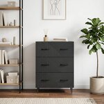 vidaXL Armoire à tiroirs Noir 66 x 34 5 x 89 5 cm Bois d'ingénierie