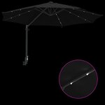 vidaXL Parasol de jardin Noir et Noir 248 x 248 x 148 cm