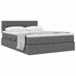 vidaXL Lit avec rangement et matelas Gris foncé 140 x 190 cm