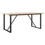 vidaXL Table à manger cadre en O 180x90x75 5 cm bois pin massif fonte