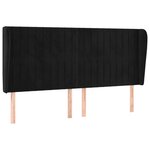 vidaXL Tête de lit avec oreilles Noir 203x23x118/128 cm Velours