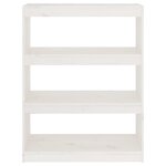 vidaXL Bibliothèque/Séparateur de pièce Blanc 80x30x103 5cm Pin massif