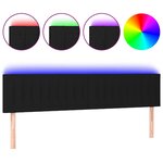 vidaXL Tête de lit à LED Noir 180x5x78/88 cm Tissu
