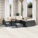 vidaXL Ensemble de canapé de jardin 13 Pièces Noir polyrotin