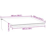 vidaXL Auvent manuel rétractable bordeaux 500x350 cm