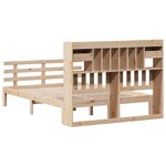 vidaXL Lit bibliothèque sans matelas 150x200 cm bois massif de pin