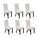 vidaXL Chaises à manger lot de 6 blanc similicuir