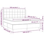 vidaXL Sommier à lattes de lit matelas et LED Noir 160x200 cm Tissu