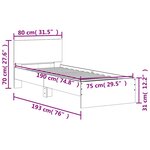 vidaXL Cadre de lit sans matelas avec tête de lit noir 75x190 cm