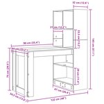 vidaXL Bureau avec étagère avec stockage Chêne sonoma 122 x 67 x 145 cm