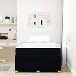 vidaXL Cadre de lit avec matelas Noir 120 x 190 cm tissu