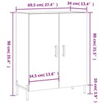 vidaXL Buffet sonoma gris 69 5x34x90 cm bois d'ingénierie