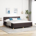 vidaXL Lit à ressorts avec matelas Marron foncé 180x200 cm Tissu