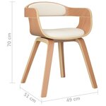 vidaXL Chaises à manger lot de 6 crème similicuir et bois courbé