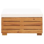 vidaXL Salon de jardin 8 Pièces avec coussins Acacia solide Blanc crème