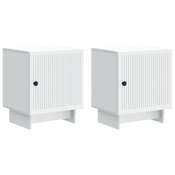 vidaXL Cabinet de chevet 2 pc Blanc 43 x 34 5 x 50 cm