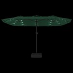 vidaXL Parasol de jardin à double tête avec LED vert 449x245 cm