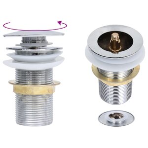 vidaXL Drain à poussoir sans débordement Chrome 6 4x6 4x9 1 cm