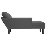 vidaXL Chaise longue avec coussin gris foncé tissu en velours côtelé
