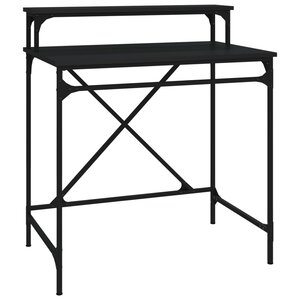 vidaXL Bureau noir 80x50x90 cm bois d'ingénierie et fer