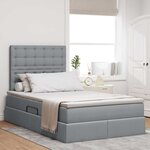 vidaXL Lit avec rangement et matelas Gris clair 120 x 200 cm Polyester