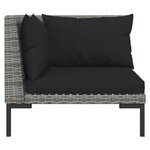 Salon de jardin meuble d'extérieur ensemble de mobilier 6 pièces avec coussins résine tressée gris foncé 02_0016880