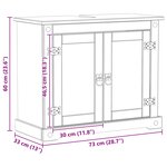 vidaXL Armoire d'évier avec étagère Blanc 73 x 33 x 60 cm Pin massif