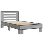 vidaXL Cadre de lit sonoma gris 100x200 cm bois d'ingénierie et métal