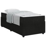 vidaXL Cadre de lit avec matelas Noir 90 x 190 cm tissu