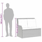 vidaXL Banc de jardin avec coussin Beige Poly rotin