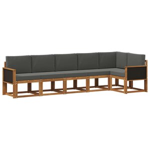 vidaXL Ensemble de canapés d'extérieur 6 pc Naturel et Anthracite