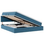 vidaXL Lit de rangement LED avec matelas Bleu foncé 160 x 200 cm