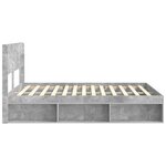 vidaXL Cadre de lit avec rangement et tête de lit Gris béton