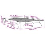 vidaXL Cadre de lit Blanc Bois massif 160 x 200 cm Durable
