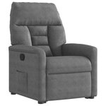 vidaXL Fauteuil inclinable gris foncé tissu microfibre