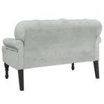 vidaXL Banc avec dossier gris clair 119 5x64 5x75 cm velours