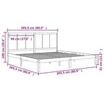 vidaXL Cadre de lit sans matelas 200x200 cm bois massif de pin