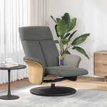 vidaXL Fauteuil inclinable de massage et repose-pieds gris foncé tissu
