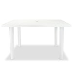 vidaXL Table de jardin Blanc 126 x 76 x 72 cm Plastique