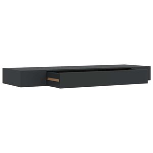 vidaXL Étagère murale flottante avec tiroir Noir 80x25x8 cm