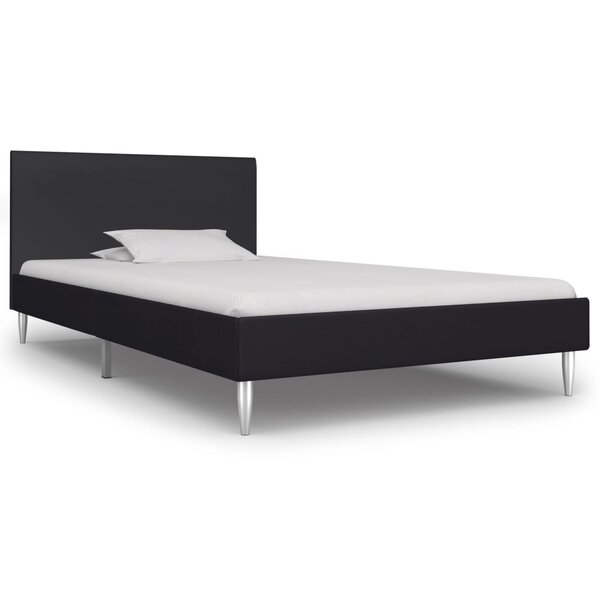 vidaXL Cadre de lit Noir Tissu 90x200 cm