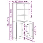 vidaXL Haut Armoire Bois ancien 69 5 x 34 x 180 cm Bois d'ingénierie
