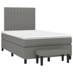 vidaXL Sommier à lattes de lit avec matelas gris foncé 120x190cm tissu