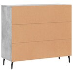 vidaXL Buffet gris béton 90x34x80 cm bois d'ingénierie